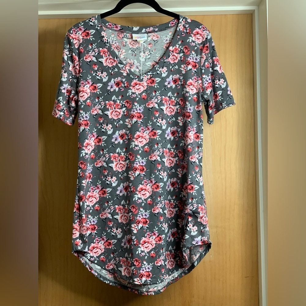 LulaRoe Floral Iris V-Neck Women's Top. Size-XXS - Picture 2 of 4